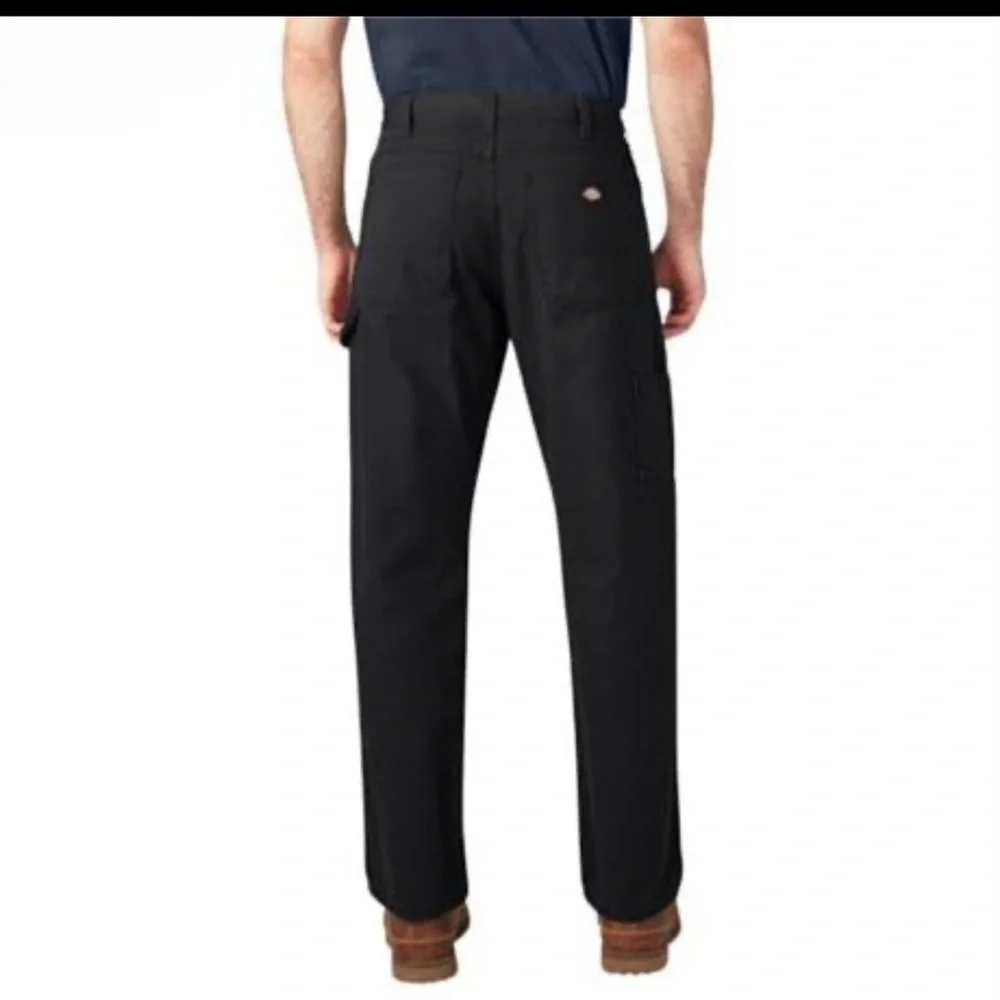 Dickies Men's Relaxed Fit Straight-Leg Duck Carpenter Jean, Black, 40W x 32